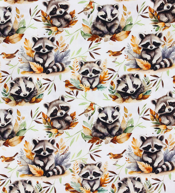 Nørgaard Madsens Sengetøj - Poplin - Voksen - Hvid m. Vaskebjørn