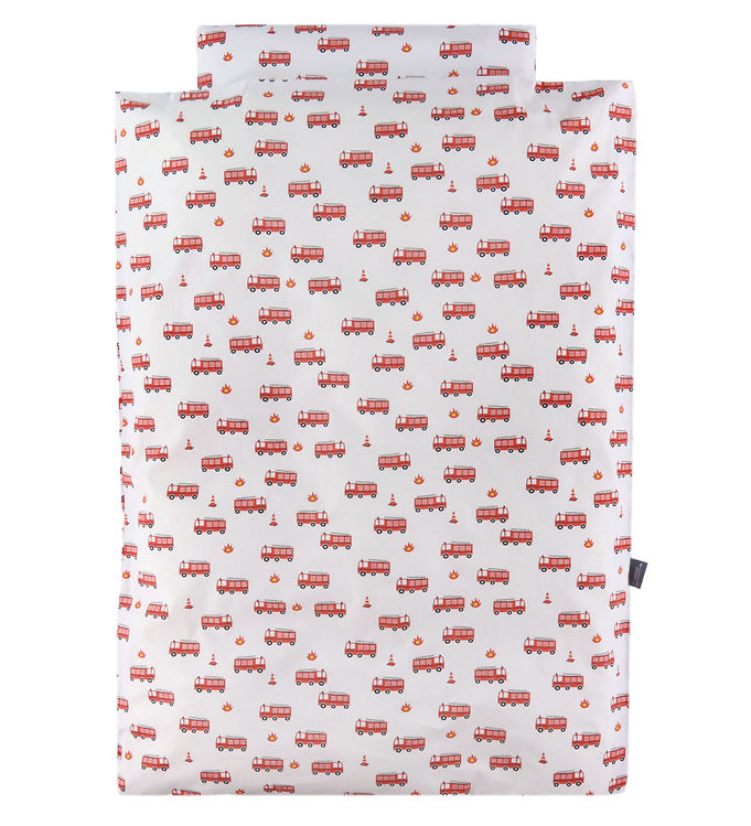 Nørgaard Madsens Sengetøj - Voksen - Hvid m. Brandbiler
