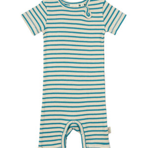 Petit Piao Sommerdragt - Rib - Modal - Turquise/Dark Off White