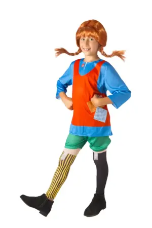 Pippe Langstrømpe - RØD - 7-9 ÅR