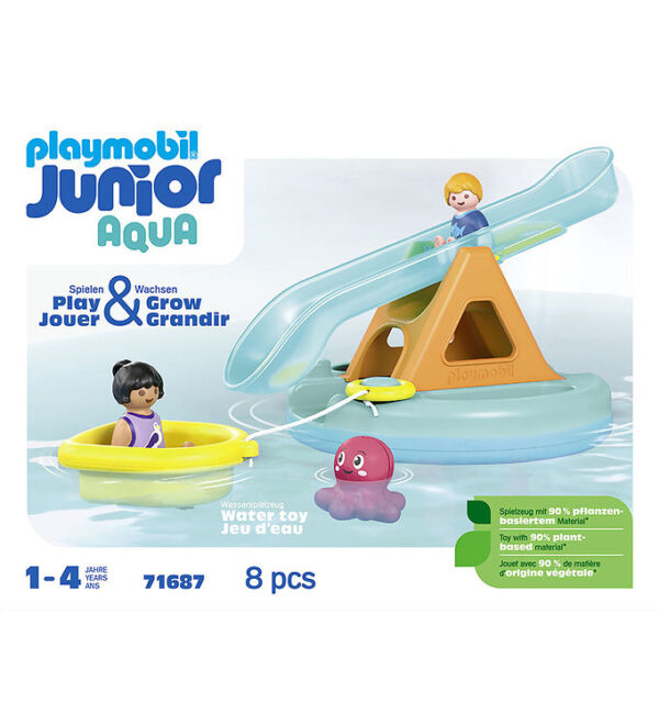 Playmobil Junior Aqua - Badeø Med Vandrutsjebane - 71687 - 8 Del