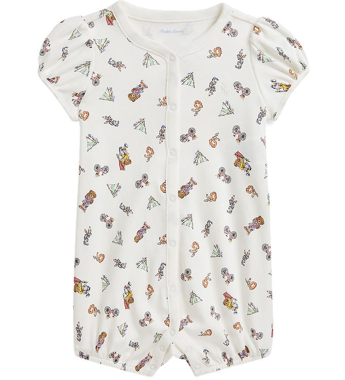 Polo Ralph Lauren Sommerdragt - Hvid m. Sommerprint