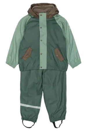 Regnsæt m. Fleece - Balsam green - 5 ÅR