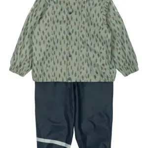 Regnsæt m. Fleece - Iceberg green - 4 ÅR