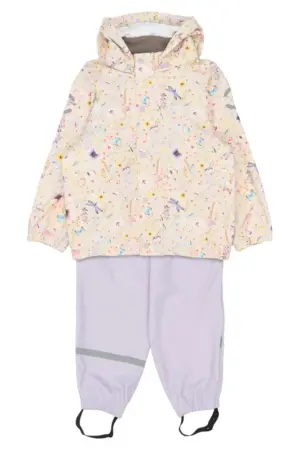 Regntøj PU m. Seler - Butterfly AOP - 110