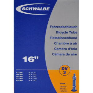 Schwalbe slange 16 x 1,75-2,50 med almindelig ventil DV3