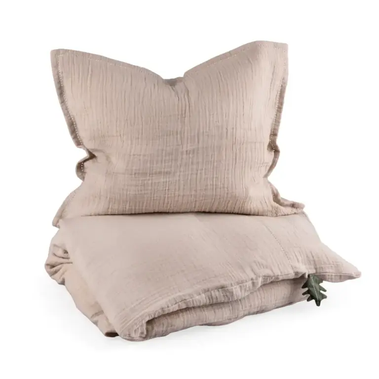 Sebra Baby Sengetøj Musselin - Seabreeze Beige