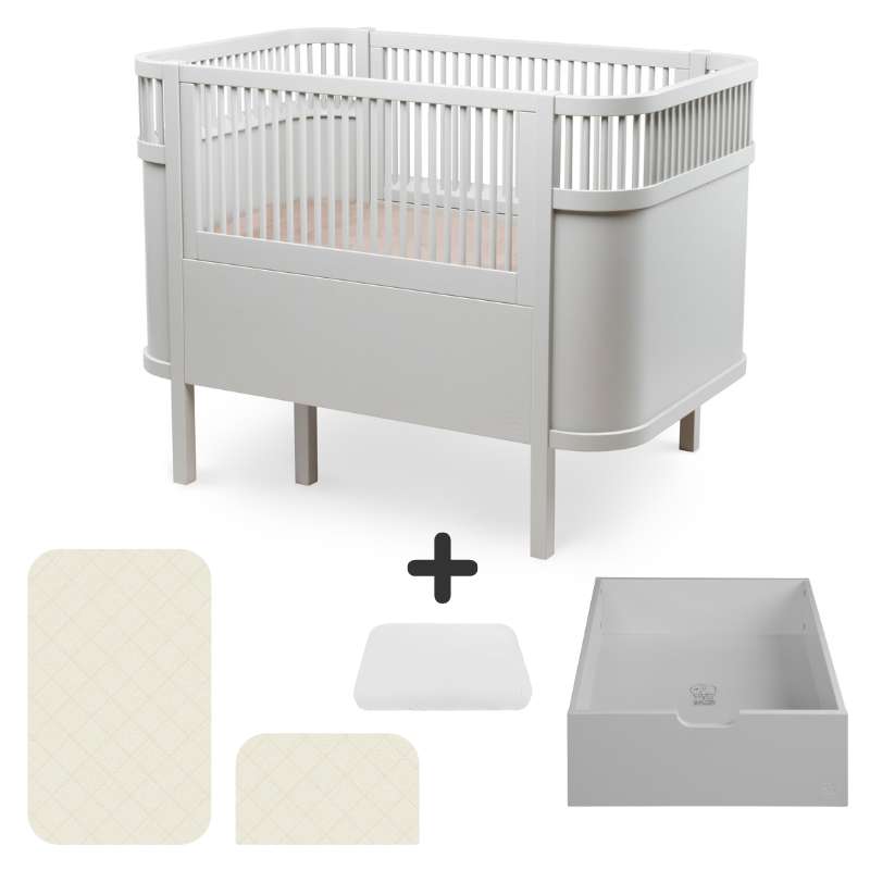 Sebra Sengen - Klassisk - Stone Grey - Bundle 4