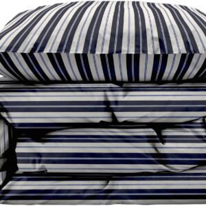 Sengetøj 140 x 200 cm Flow Navy Blue