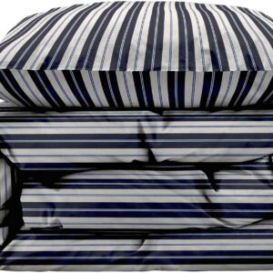 Sengetøj 140 x 220 cm Flow Navy Blue