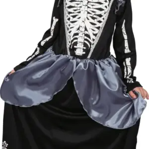 Skeleton Queen kostume - SORT - 5-7 ÅR