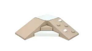 Skum legesæt med rutsjebane og klatrevæg - hårdt skum - beige/hvid