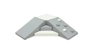 Skum legesæt med rutsjebane og klatrevæg - hårdt skum - grå/hvid