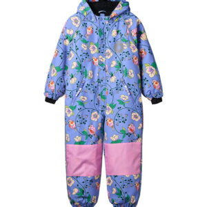 Småfolk Flyverdragt - Purple Delight m. Fugle/Blomster