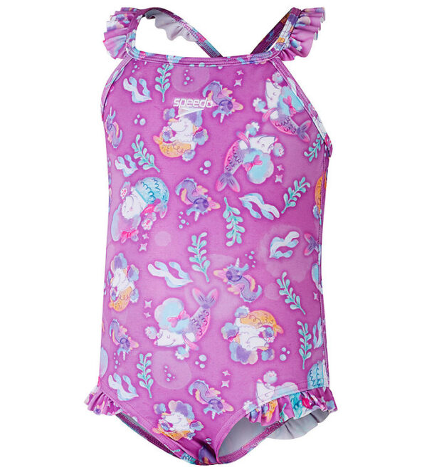 Speedo Badedragt - Digital Frill - Pink/Purple