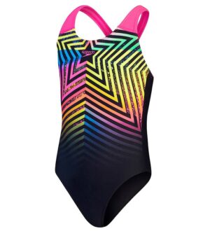 Speedo Badedragt - Girls Digital Placement Splashback - Sort/Pin