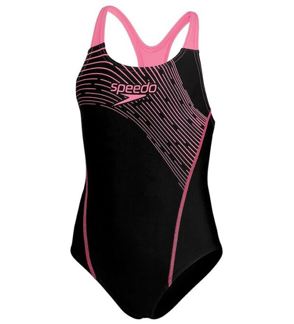 Speedo Badedragt - Girls Medley Logo Medalist - Sort/Pink