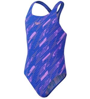 Speedo Badedragt - Hyperboom Allover Medalist - Blue/Pink