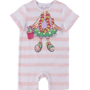 Stella McCartney Kids Sommerdragt - Hvid/Rosastribet m. Flamingo