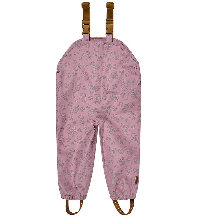 Sterntaler Regnbukser m. Seler - PE - Mørk Rosa m. Refleksprint