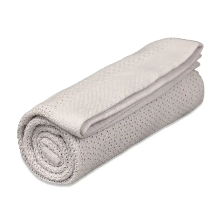 Striktæppe, bomuld, Dove Grey