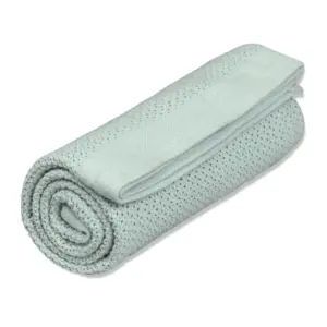 Striktæppe, bomuld, Sage green