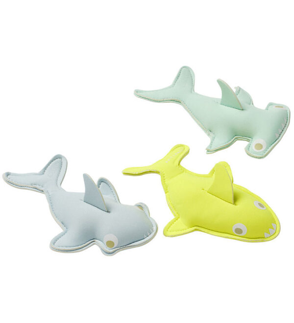 SunnyLife Badelegetøj - 3-pak - Salty The Shark - Neon Yellow