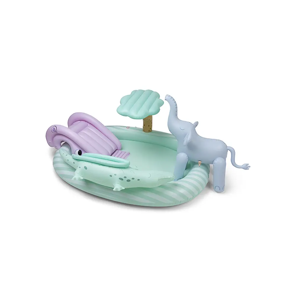 Swim Essentials Badebassin Med Rutsjebane 210 cm - Safari Adventure