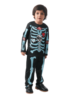 Udklædning, Mini Candy Skelet 104 Cm. - Legekammeraten.dk