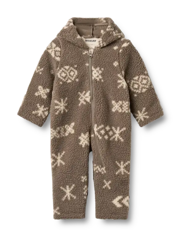 Wheat Allo Fleecedragt - Dry Wood Jacquard - 68