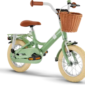 Youke Classic 12,Alu legecykel med kurv retro grøn