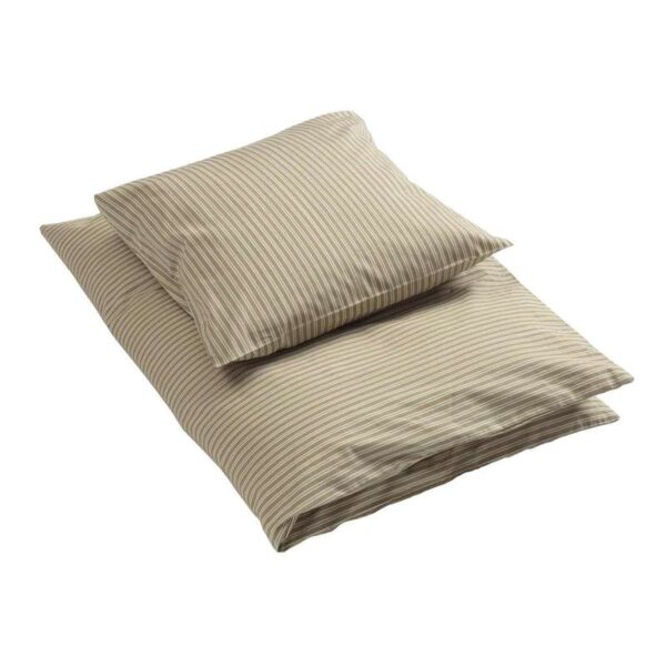 by KlipKlap Junior sengetøj 100x140 cm - Alfred Stripe Latte